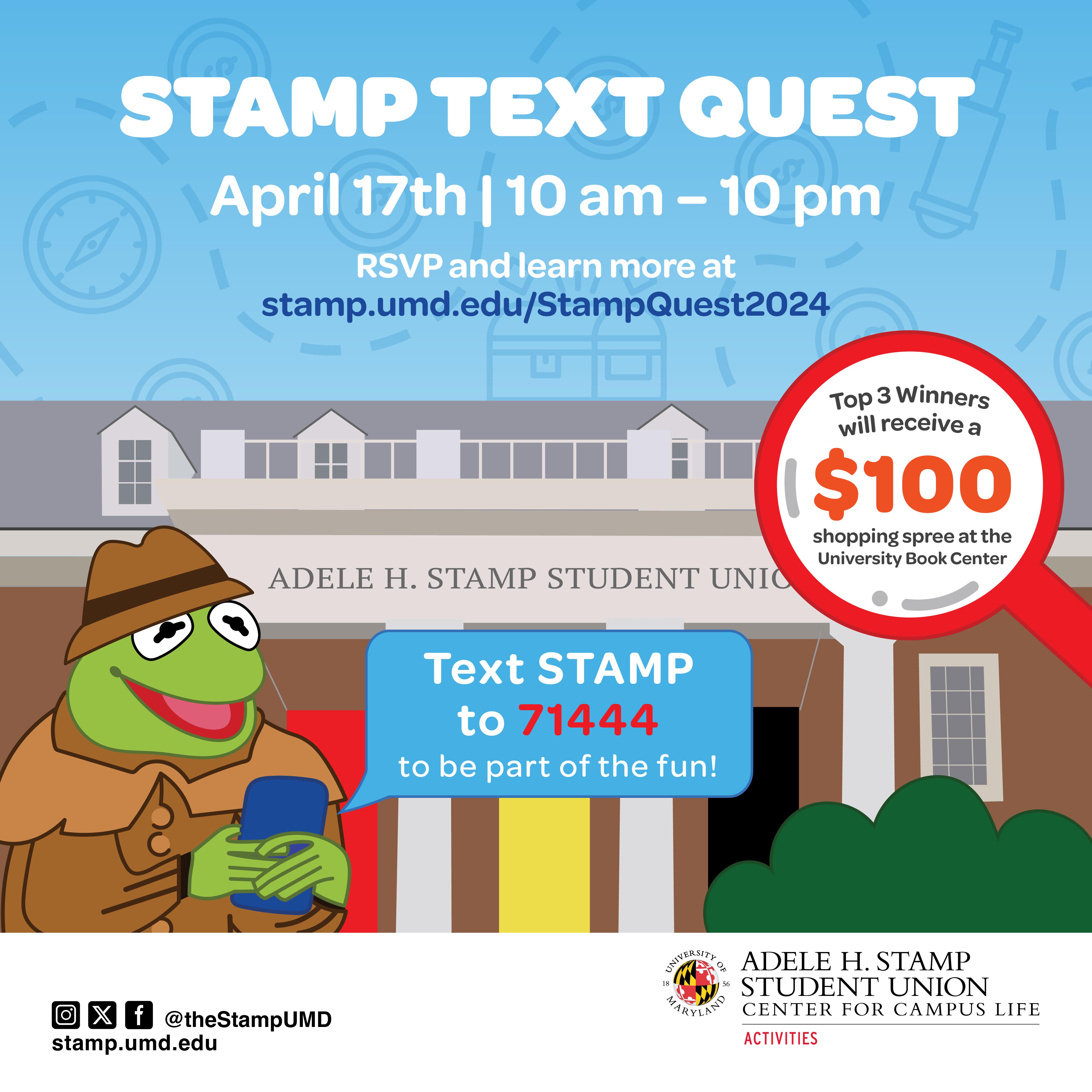 Portrait of Stamp Text Quest