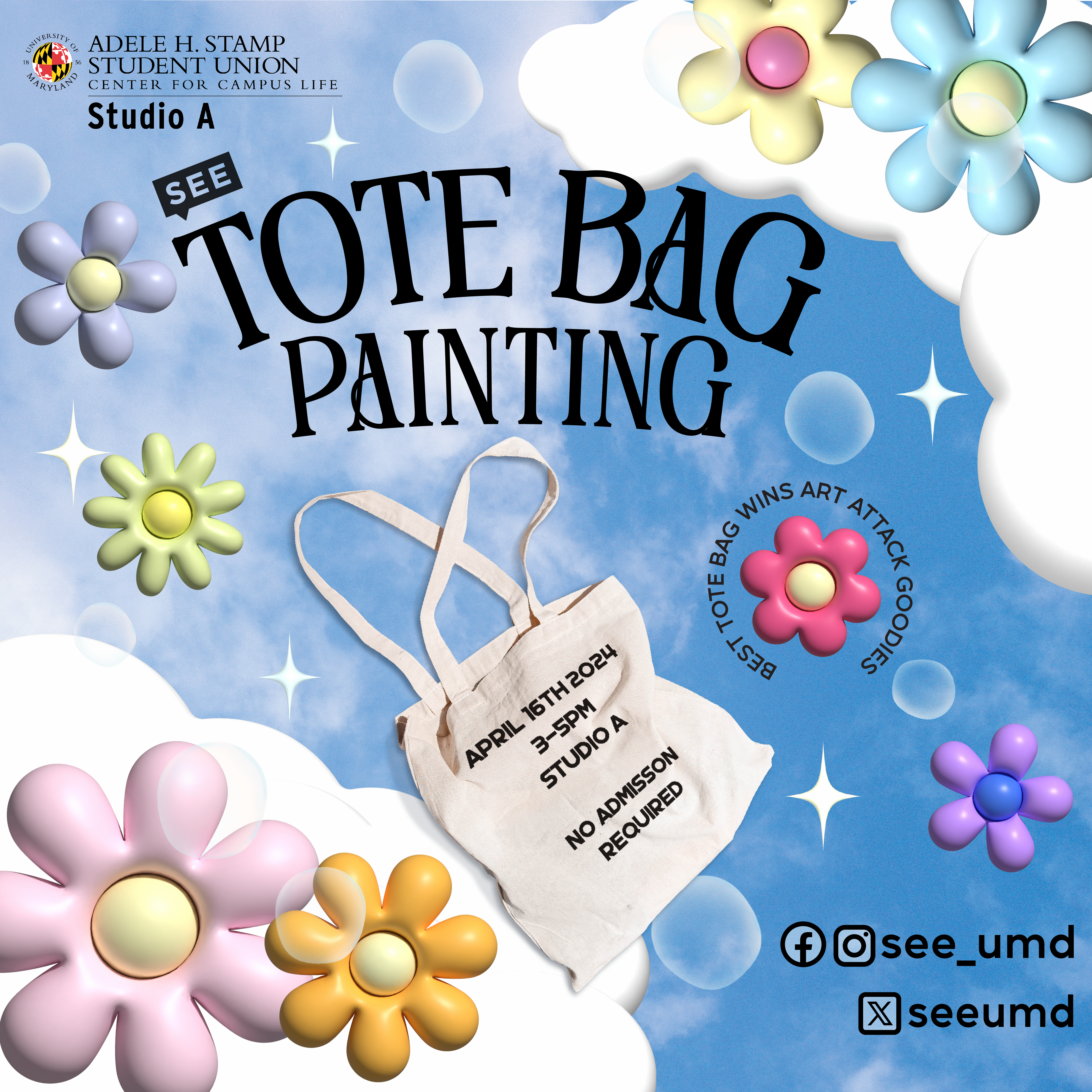 Portrait of SEE Presents: Tote Bag Painting
